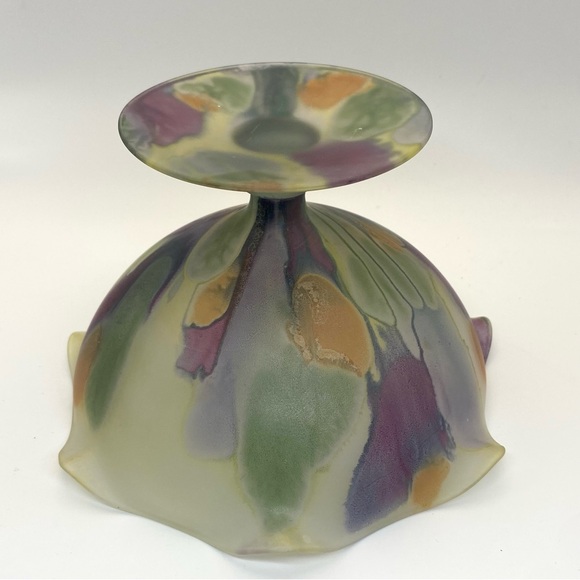 Vintage Rueven Nouveau Art Glass Pedestal Bowl - Picture 5 of 11